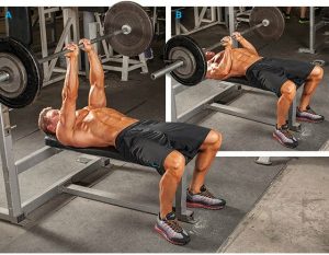 Bench press with a narrow grip